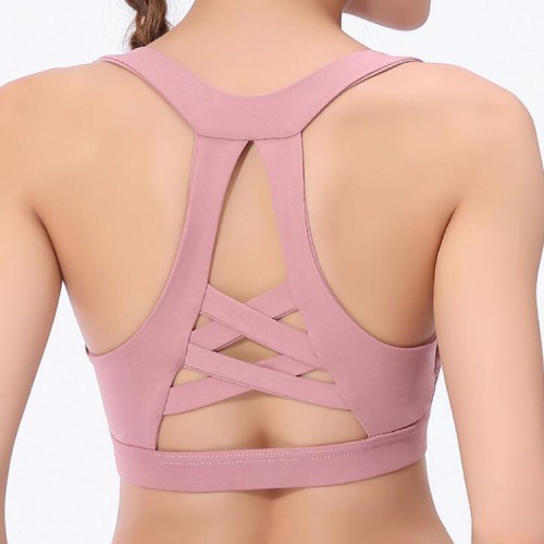 Women's yoga tops bra high impact support wire free push up tank top running gyms training underwear tops